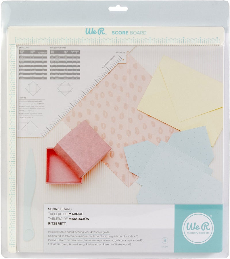 We R Memory Keepers, Trim and Score Board, Includes 12x12 Inch Board and One Scoring Tool, Cuts Large Scrapbook Pages, Small Embellishments, Sturdy Locking, Precise Blades, with Storage Compartment - Image 1