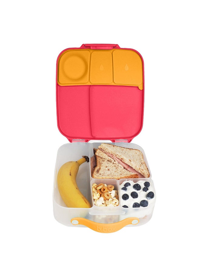 b.box Lunchbox, Jumbo Bento Box with 4 Compartments (2 Leakproof), Removable Divider, Gel Cold Pack, Ideal for School, From 3+, 2L capacity - Image 1