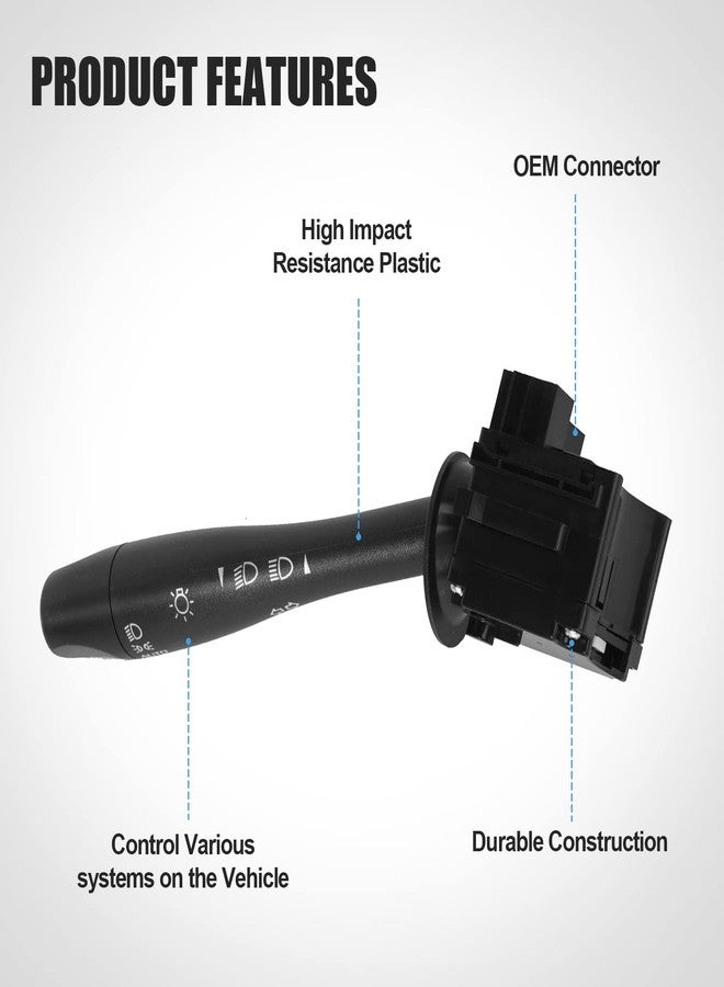 LCWRGS Turn Signal Switch Compatible with 2004-2012 Chevy Malibu, 2005-2011 Pontiac G6, 2007-2009 Saturn Aura, Headlight Dimmer Switch Blinker Lever, 20940369, D6253E, SW8004 - Image 4