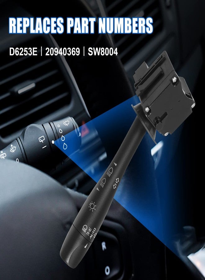 LCWRGS Turn Signal Switch Compatible with 2004-2012 Chevy Malibu, 2005-2011 Pontiac G6, 2007-2009 Saturn Aura, Headlight Dimmer Switch Blinker Lever, 20940369, D6253E, SW8004 - Image 3