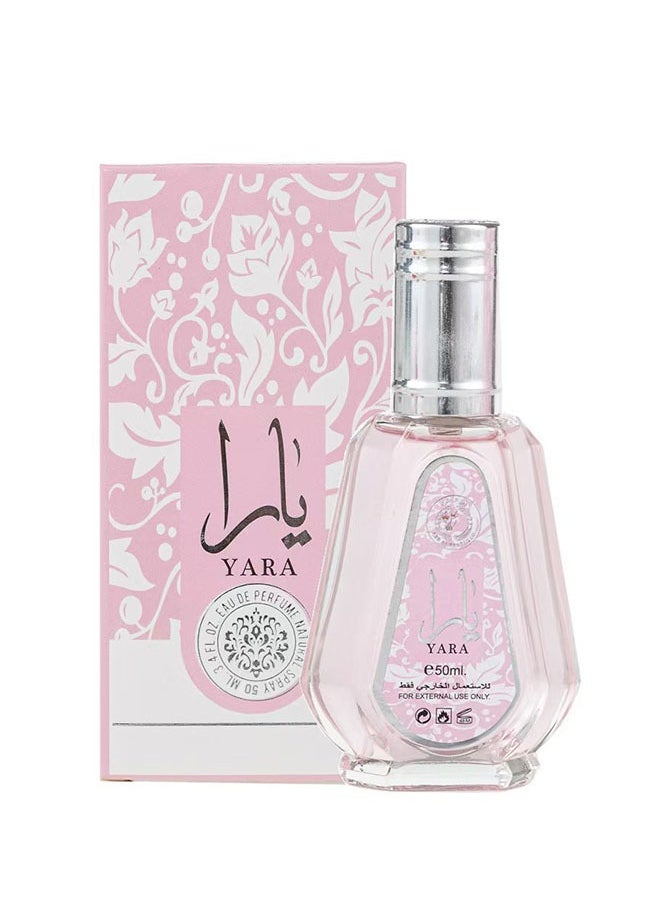 Lattafa Yara Eau De Perfum Natural Spray 50ml 1.7 Fl.oz, Floral Soft Powderey Vanilla Perfume Spray for Women  - Image 1