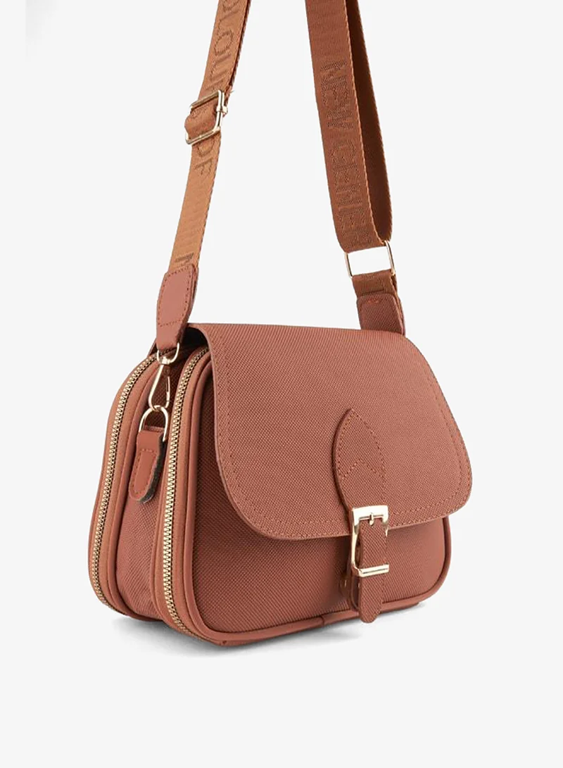 Women's Clover 4-Pocket Lidded Column Strap Zipper and Snap-Closure Hand Carry and Shoulder Bag.
