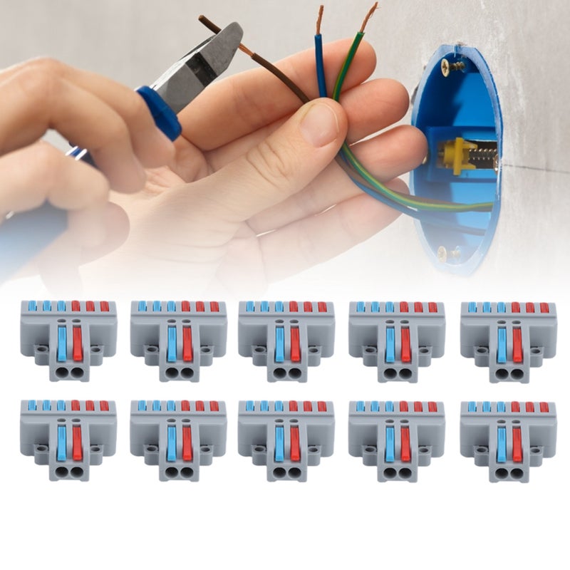 10pcs Terminal Blocks 2 inlet 6 Outlet Electric Wiring Connectors LT‑623 ABS Plastic - Image 4