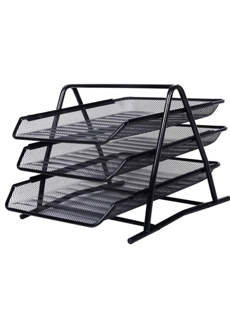 ELTRAZONE - 3 Tier Document Tray Desk Stackable File Organizer - Image 1