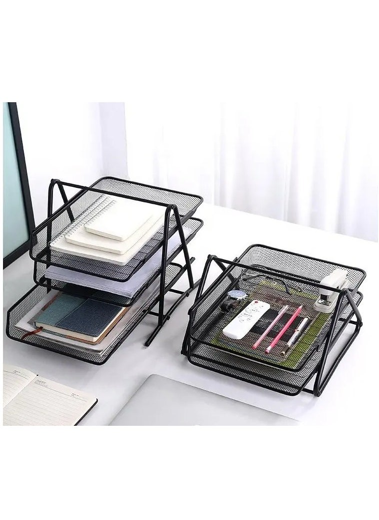 ELTRAZONE - 3 Tier Document Tray Desk Stackable File Organizer - Image 1