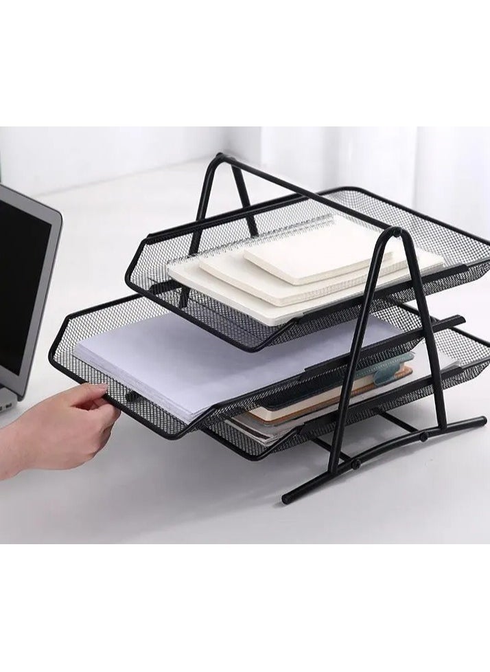 ELTRAZONE - 3 Tier Document Tray Desk Stackable File Organizer - Image 1
