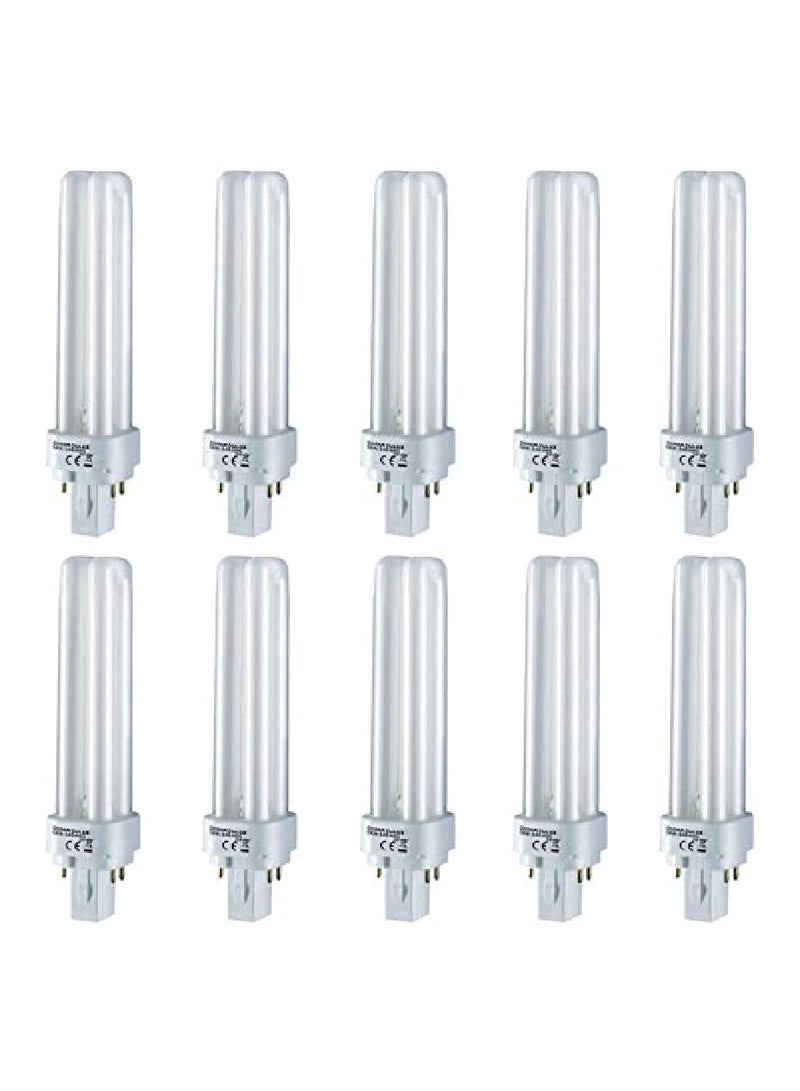 OSRAM DULUX-DE 13W COOL DAYLIGHT G24q-1 4PIN Cool Daylight Compact Fluorescent lamp Bulb - Pack of 10 - Image 1