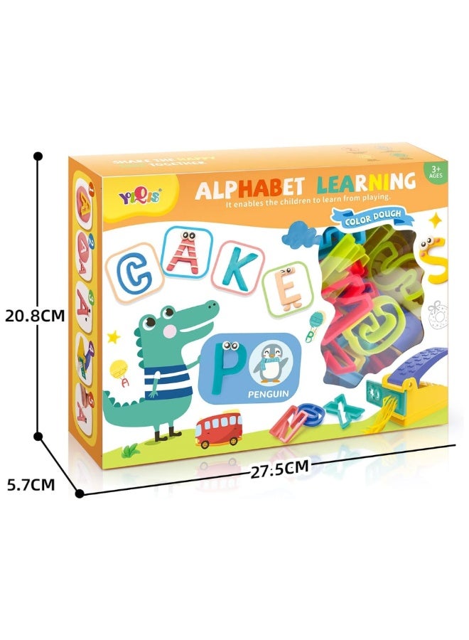 DAT Alphabet Play Dough Set – 26 Letter Cutters, Extruder & 5 Colors, Preschool Learning Toy (Ages 3+) - Image 5