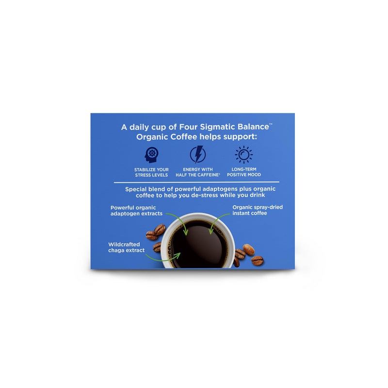 Four Sigmatic Calm Organic Instant Coffee by Four Sigmatic | Medium Roast Instant Coffee with Organic Reishi and Chaga Mushrooms | Immune Support & Stress Relief | 10 Packets - Image 2
