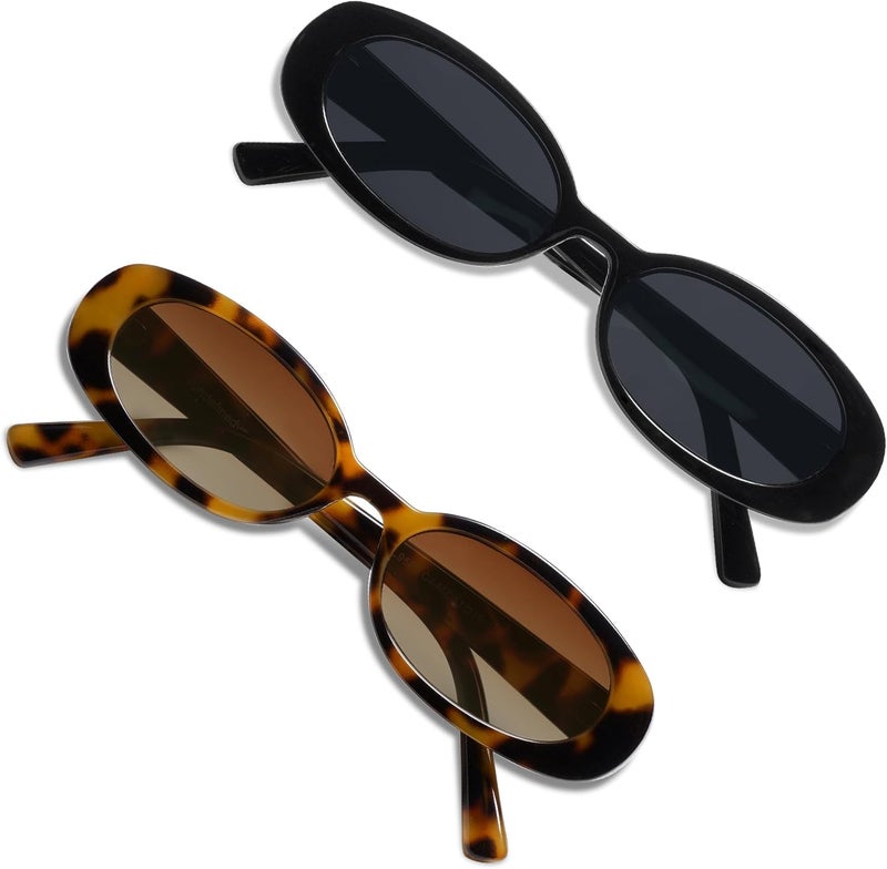 VANLINKER Polarized Retro Oval Sunglasses for Women and Men Small 90s Style VL9580 - Image 1