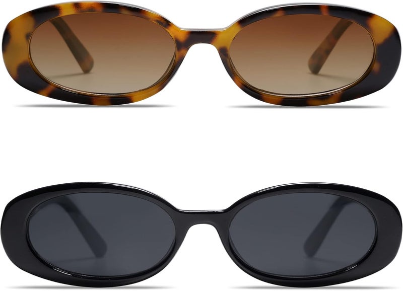 VANLINKER Polarized Retro Oval Sunglasses for Women and Men Small 90s Style VL9580 - Image 2