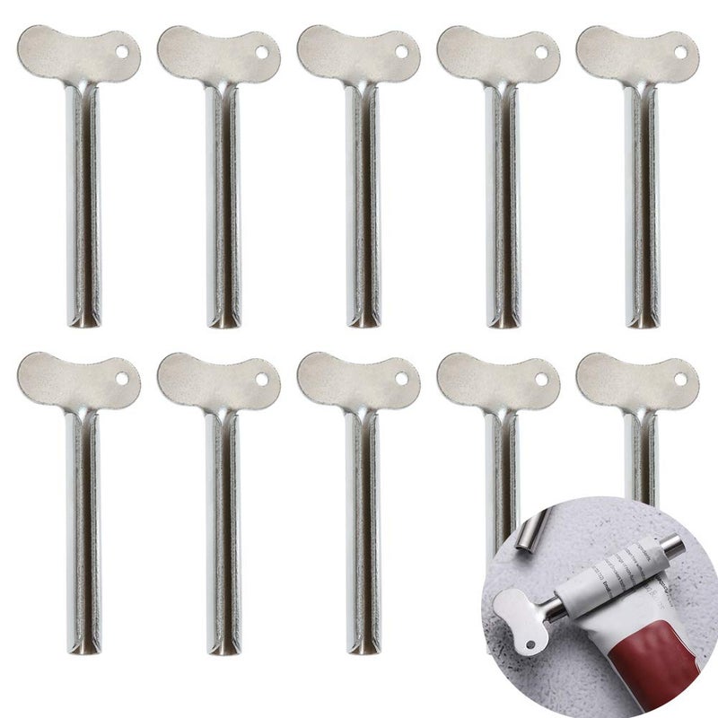 DonLeeving Luckycivia 10 Pcs Stainless Steel Toothpaste Tube Squeezers Metal Toothpaste Dispenser Squeezers for Bathroom 