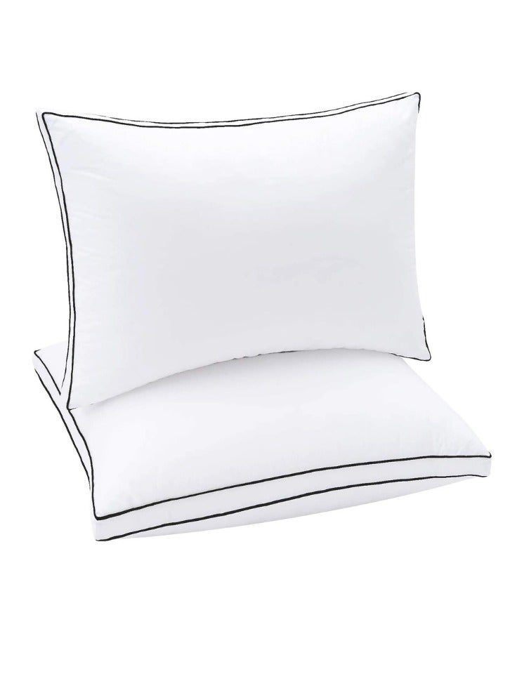 New Star 2-Piece Sleeping Pillow Set, Soft Fluffy Hotel Pillows Flocked Design, (2200g) Sleeping Bed Pillow Size 50x75cm with Luxury Down Alternative Filling Hotel Style - Image 1