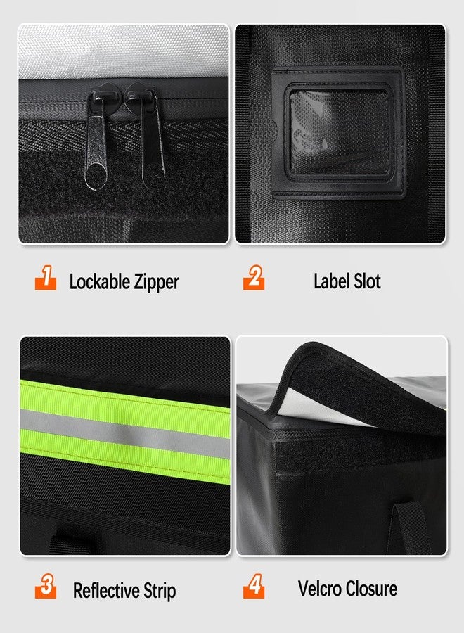 Amerbro Fireproof Document Bags, Fireproof Document Box for Cash, Photo Albums, Valuables, Extra Large Fireproof Bag Waterproof Document Storage with Reflective Strip, 15x12x12in, Black - Image 5
