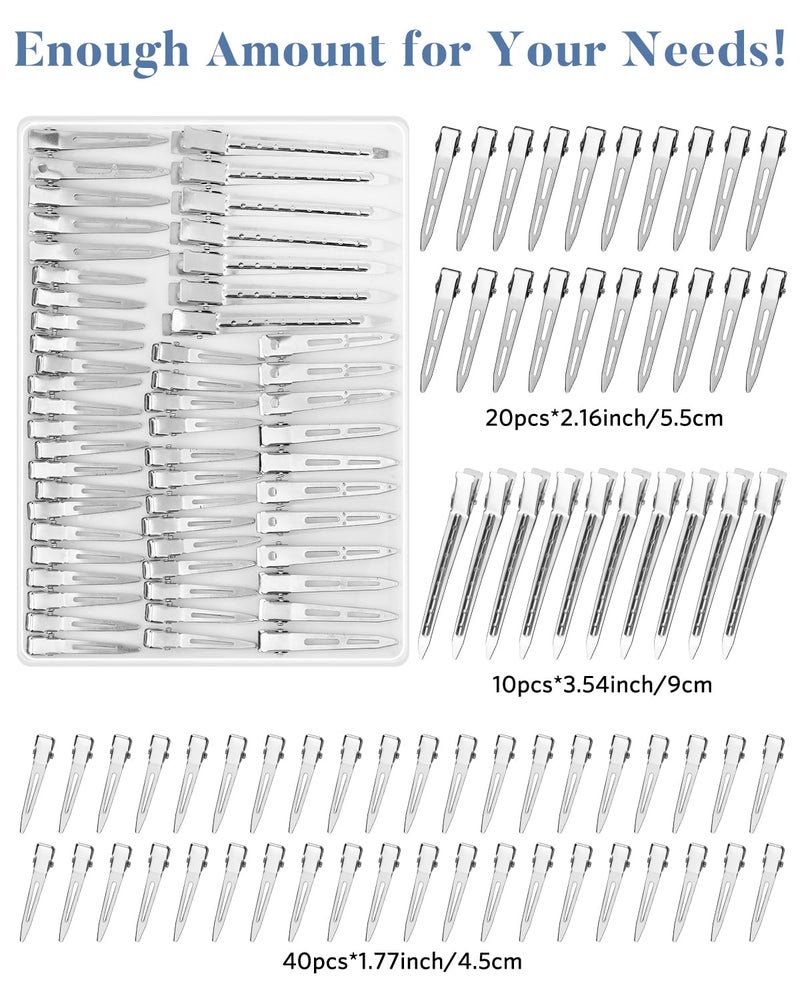 MORGLES 3 Sizes Metal Hair Styling Clips 70PCS, MORGLES No Crease Alligator Clips for Hair Rollers with 2pcs Parting Comb for Braids, Coloring and Styling - Image 4