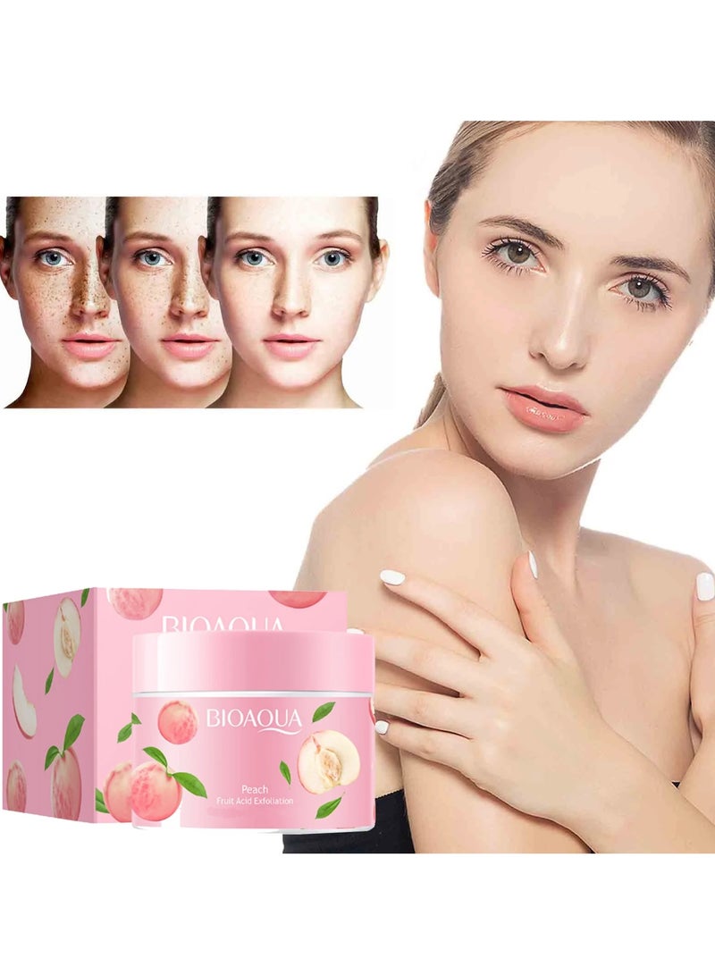 BIOAQUA مقشر الوجه بخلاصة الخوخ من BIOAQUA، تقشير البشرة بأحماض الفاكهة، مرطب ناعم، للعناية ببشرة الوجه - Image 1