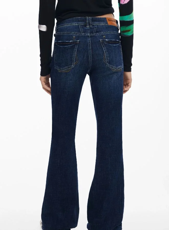 DESIGUAL Washed Flared Jeans