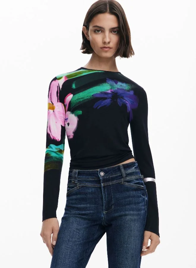 DESIGUAL Washed Flared Jeans