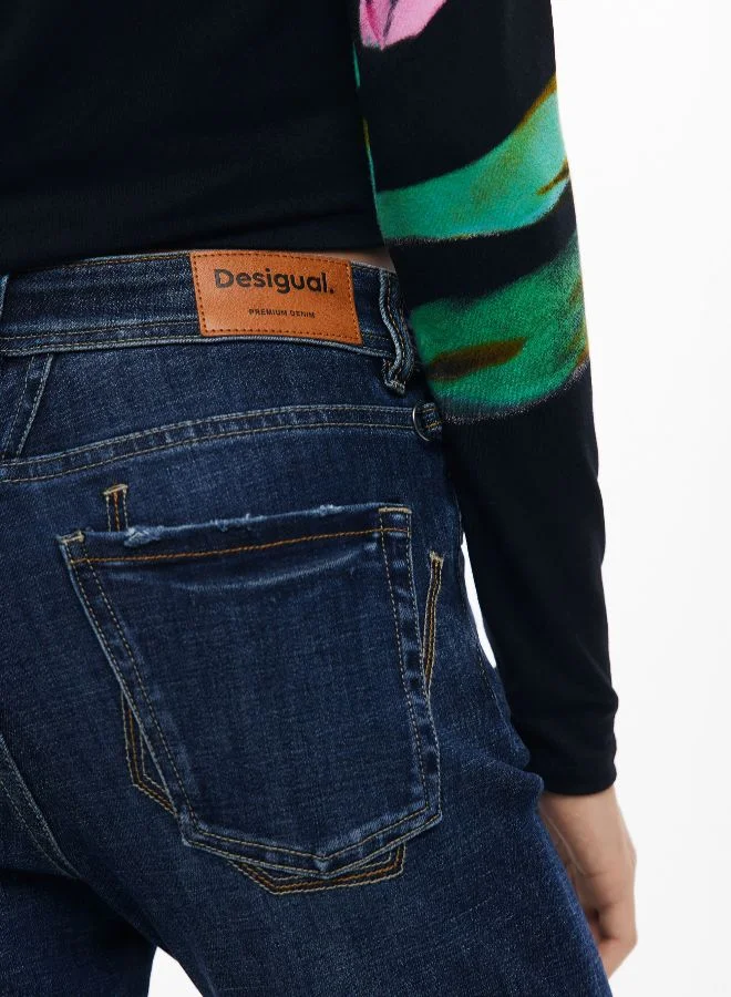 DESIGUAL Washed Flared Jeans