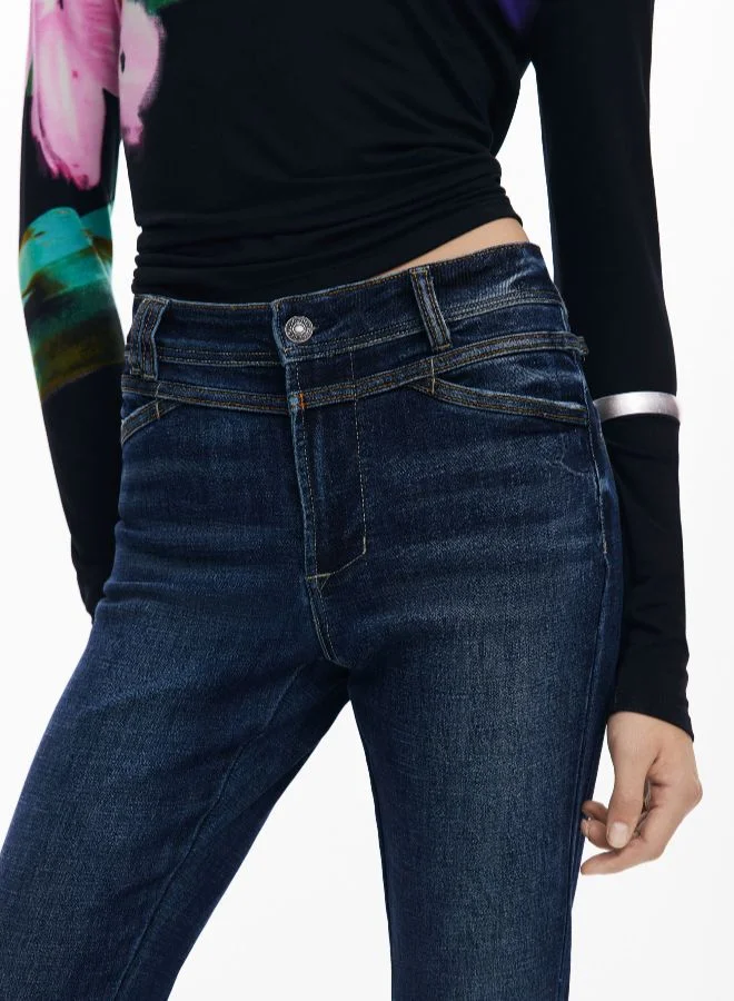DESIGUAL Washed Flared Jeans