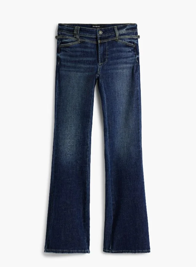 DESIGUAL Washed Flared Jeans