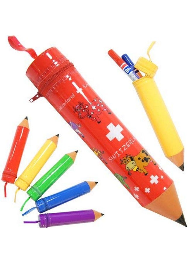 SILLYME Return Gift for Kids Birthday Party - Pencil Shaped Stationery Case Pouch (Mixed Design - 5pc) - Image 3