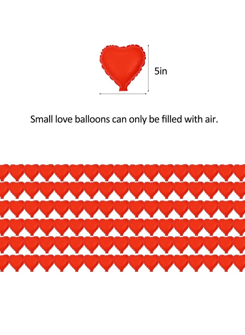 100Pcs 5'' Star Heart Foil Balloons Five-Pointed Star Heart Shape Balloons for Birthday,Wedding,Baby Shower, Gender Reveal, Engagement,Bridal Shower Decorations - Image 2