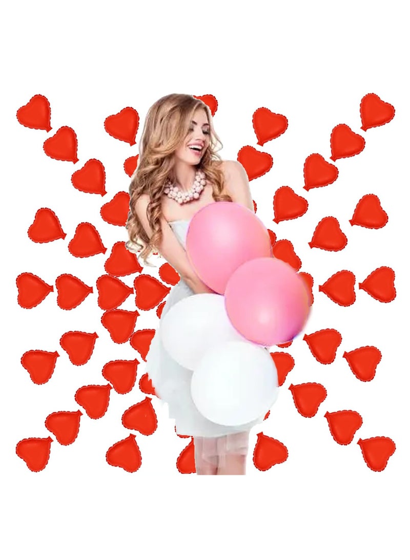 100Pcs 5'' Star Heart Foil Balloons Five-Pointed Star Heart Shape Balloons for Birthday,Wedding,Baby Shower, Gender Reveal, Engagement,Bridal Shower Decorations - Image 4
