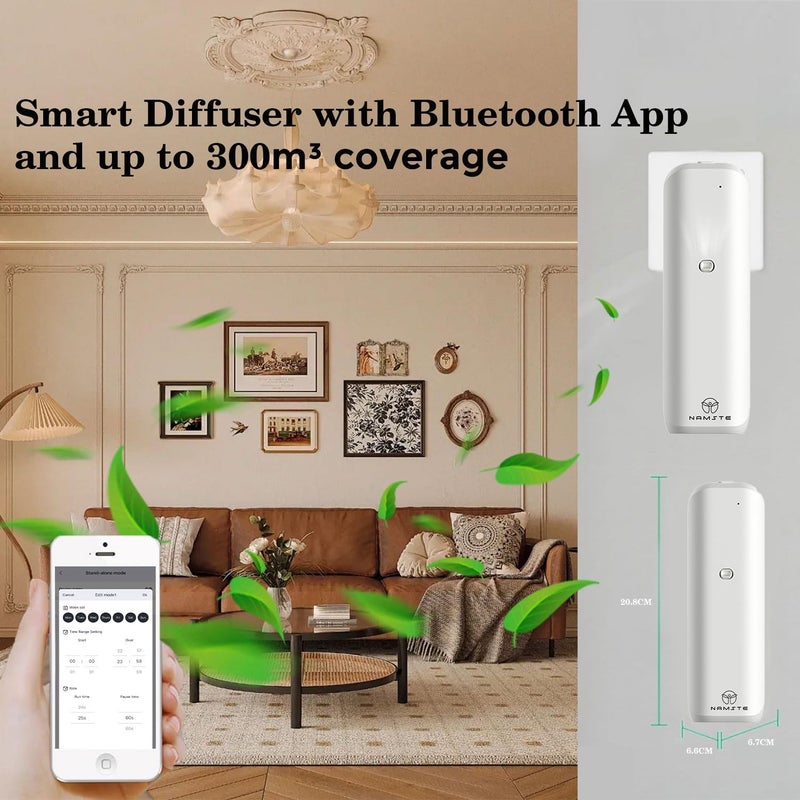 NAMSTE Scented Aroma Diffusers, Contains 500ml Shangri-La Diffuser Oil, Plug In Scent Aroma Devices Bluetooth APP Control Essential Oil Diffuser for Home, Office, Hotle - Image 2