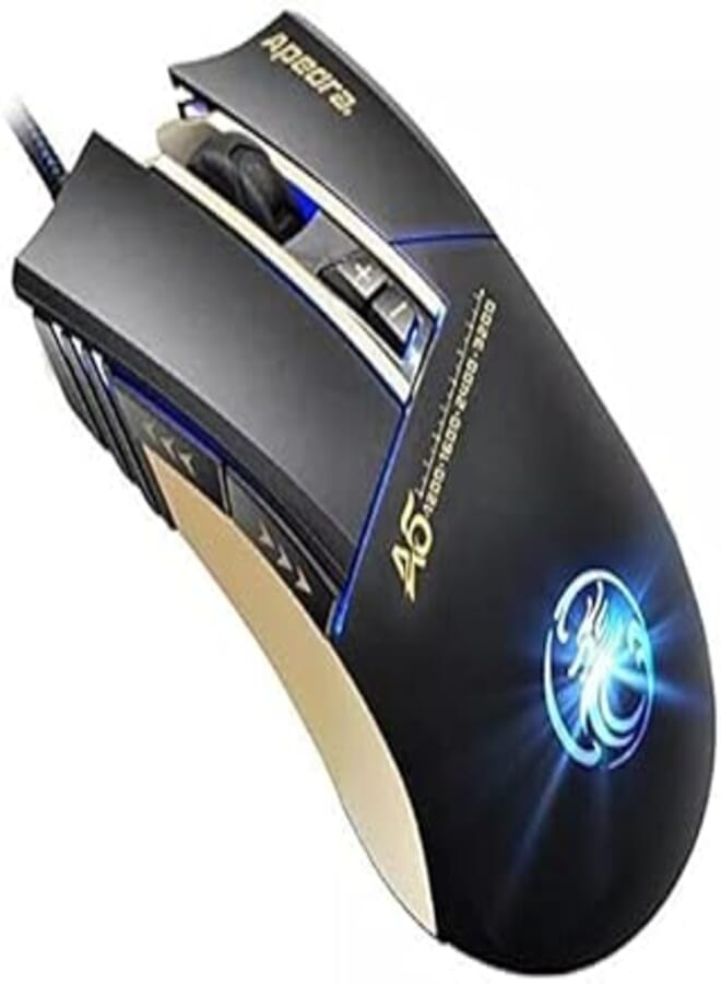 Apedra A5 High Precision USB Programmable Gaming Mouse MULTI LED lights ,Buttons AND MULTI DPI SENSITIVITY for Computer PC Laptop