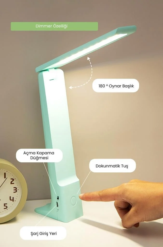MiniHome USB Rechargeable 3 Mode Dimmer Touch Light and Color Adjustable Desk Lamp Pink