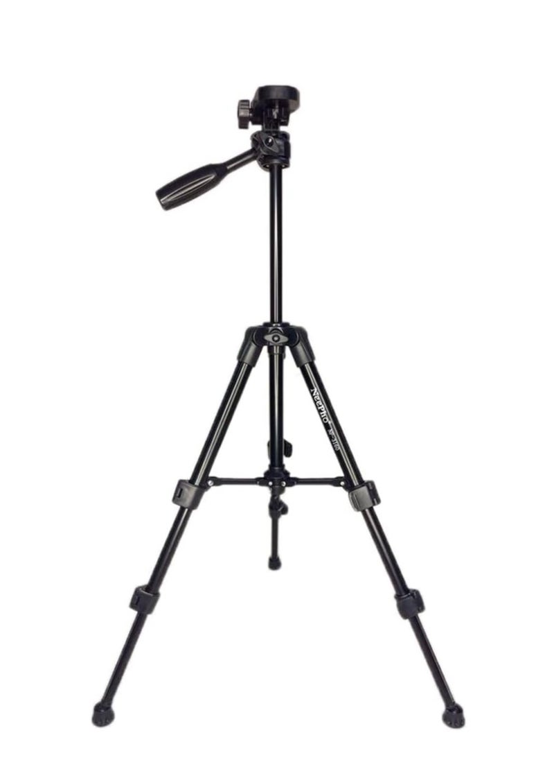NeePho - NeePho NP-3180S Tripod Mobile Phone Camcorder Action Camera 136cm Height Desktop Portable , Black - Image 1