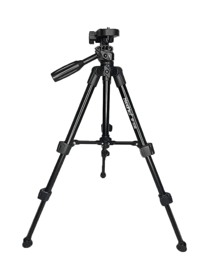 NeePho - NeePho NP-3180S Tripod Mobile Phone Camcorder Action Camera 136cm Height Desktop Portable , Black - Image 1