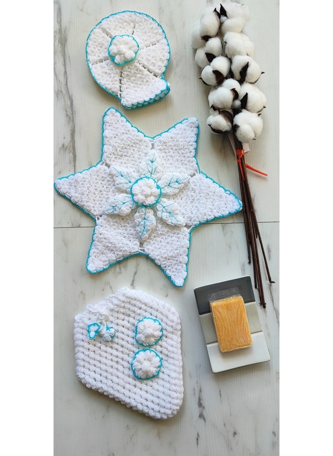 MadeByMayHand Baby Blue Star Pattern Hand Knitted 3-Piece Bath Loofah Dowry Loofah - pzsku/Z9855E41DAC0C5022C565Z/45/_/1737087419/9135ced2-1064-41e6-8a8b-719c680aa243