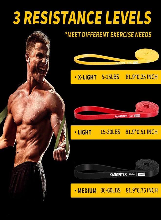 KANGFITER Resistance Bands for Working Out, Pull Up Bands for Men Women, Thick Heavy Resistance Band Set with Door Anchor, Elastic Exercise Bands for Body Stretching, Physical Therapy, Home Workouts - Image 2