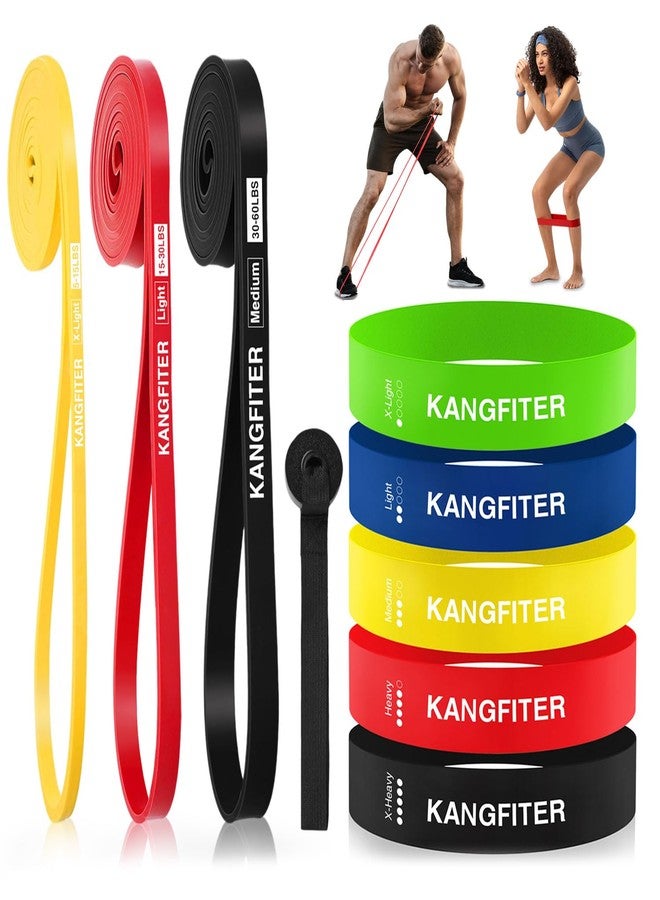 KANGFITER Resistance Bands for Working Out, Pull Up Bands for Men Women, Thick Heavy Resistance Band Set with Door Anchor, Elastic Exercise Bands for Body Stretching, Physical Therapy, Home Workouts - Image 1