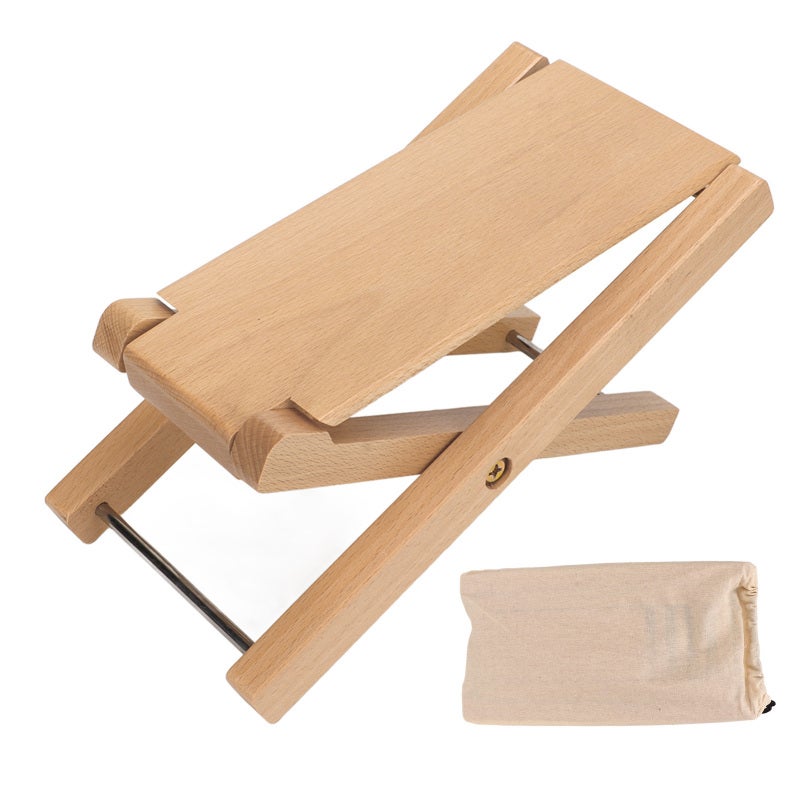 PUNK Guitar Foot Rest Sturdy Wood Elegant Style 3 Adjustable Height Foldable Guitar Foot Stool for Guitar Player Performance Beech - Image 1