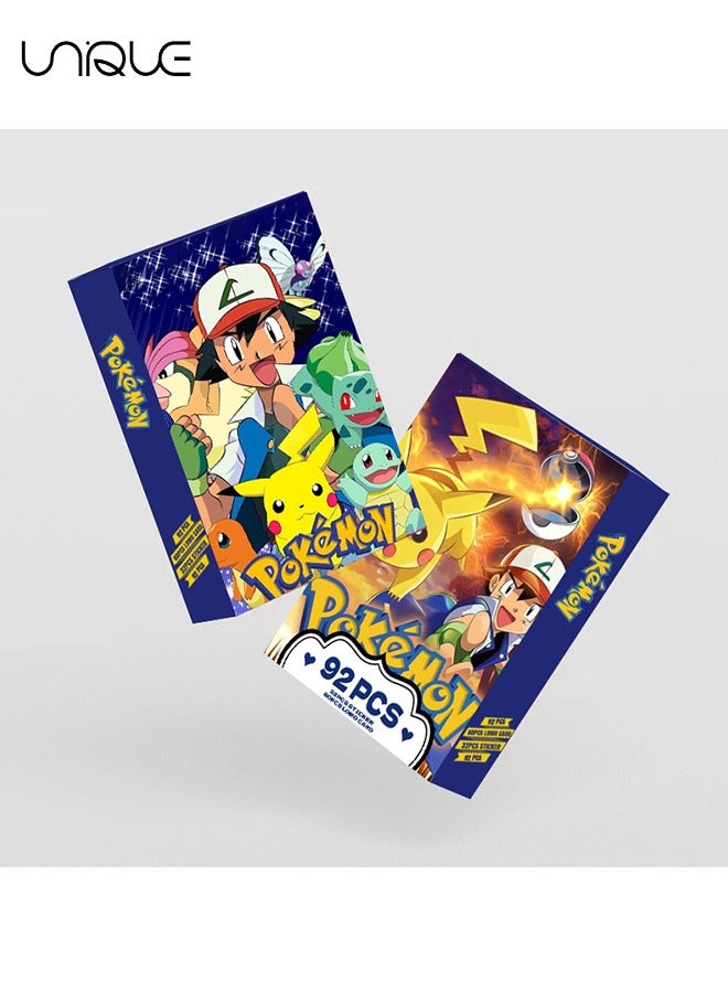 Unique 92 Pieces Pokémon Lomo Card - Laser Card - 60Pieces Double-sided LOMO Card - 30 Pcs Random stickers - HD Color Printed Collector Card Sticker - Photo card decoration for collector fans - Image 3