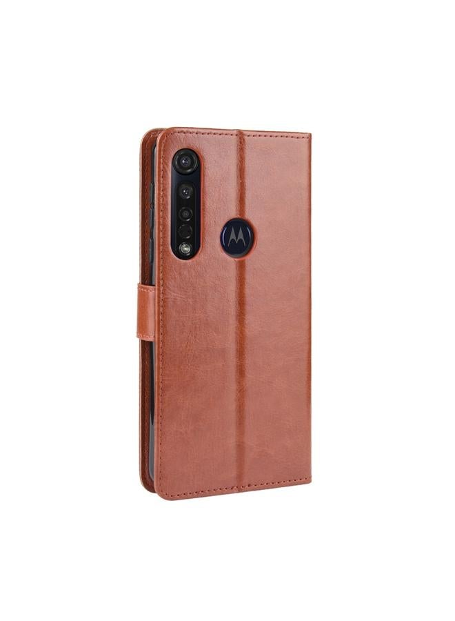 إيروريكس جراب لهاتف Motorola One Macro بتصميم حصان كريزي ريترو، جراب جلدي قابل للطي أفقيًا مع حامل وفتحات للبطاقات وإطار للصور - Image 3