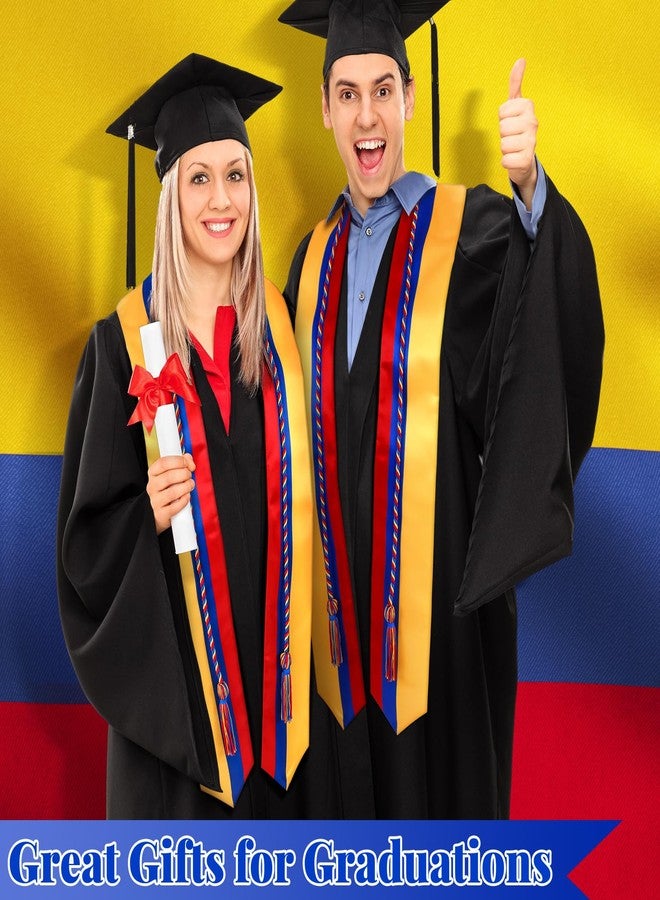 JaGely Country Flag Graduation Stole Sash Honor Cords Class of 2026 First Generation Grad Stole for International Students(Colombia Flag) - Image 3
