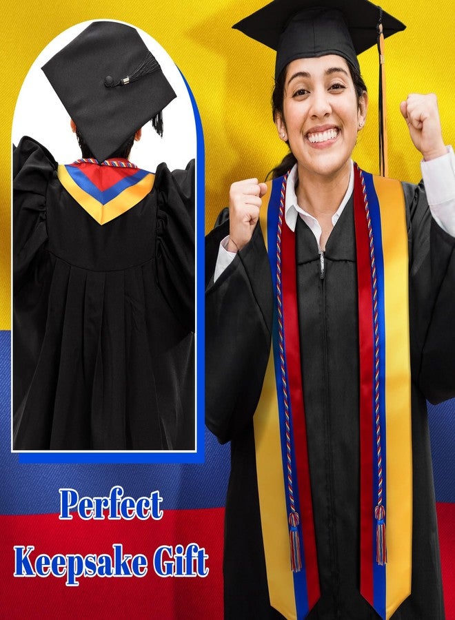 JaGely Country Flag Graduation Stole Sash Honor Cords Class of 2026 First Generation Grad Stole for International Students(Colombia Flag) - Image 4