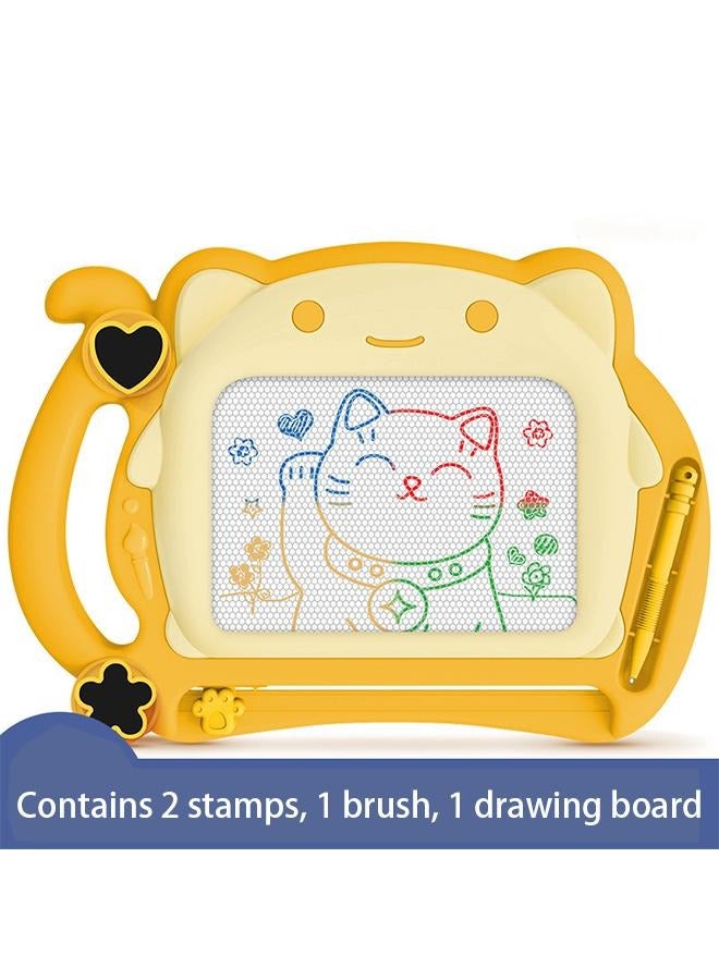 هاف دريم لوحة رسم مغناطيسية للأطفال، لوحة كتابة جرافيتي ملونة قابلة للمسح للأطفال - صفراء - Image 1