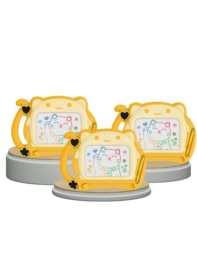 هاف دريم لوحة رسم مغناطيسية للأطفال، لوحة كتابة جرافيتي ملونة قابلة للمسح للأطفال - صفراء - Image 2