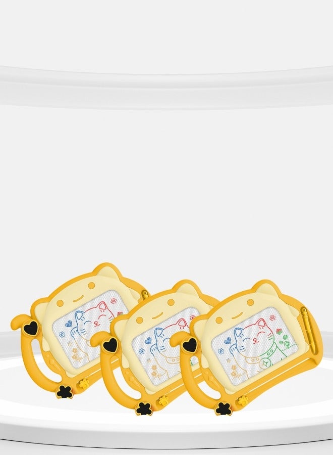 هاف دريم لوحة رسم مغناطيسية للأطفال، لوحة كتابة جرافيتي ملونة قابلة للمسح للأطفال - صفراء - Image 3