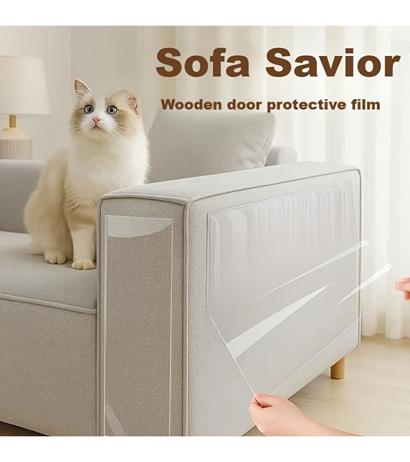 Transparent Scratch Resistant PVC Furniture Protector 23 62x118 11 Inch Self Adhesive - Image 1