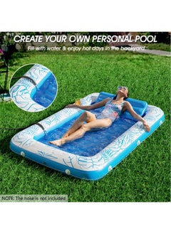 Jasonwell Inflatable Tanning Pool Lounger Float Jasonwell 4 In 1 Sun Tan Tub Sunbathing Pool Lounge Raft Floatie Toys Water Filled Tanning Bed Mat Pad For Adult Blow Up Kiddie Pool Kids Ball Pit Pool (L)  - Image 3