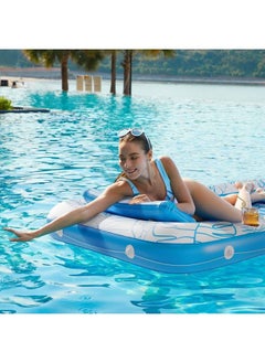 Jasonwell Inflatable Tanning Pool Lounger Float Jasonwell 4 In 1 Sun Tan Tub Sunbathing Pool Lounge Raft Floatie Toys Water Filled Tanning Bed Mat Pad For Adult Blow Up Kiddie Pool Kids Ball Pit Pool (L)  - Image 4
