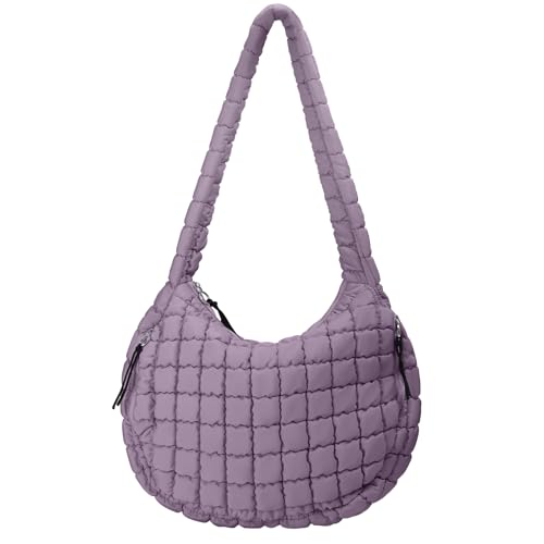 Babysun Puffer Tote Bag for Women Large Quilted Tote Bag Quilted Carryall Bag Soft Puffy Crossbody Bag Hobo Handbags Puff Purse - Image 1