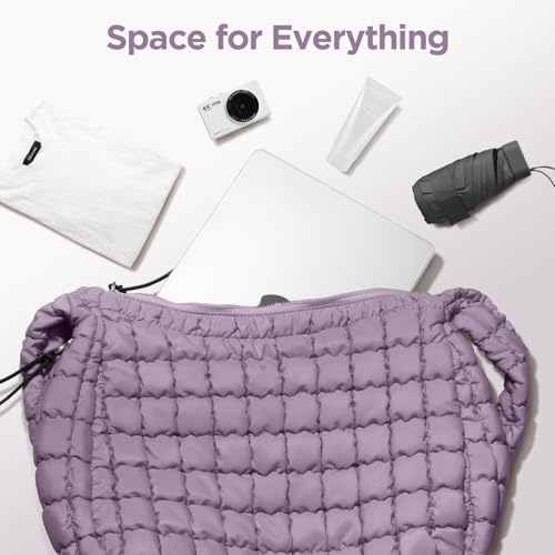 Babysun Puffer Tote Bag for Women Large Quilted Tote Bag Quilted Carryall Bag Soft Puffy Crossbody Bag Hobo Handbags Puff Purse - Image 4
