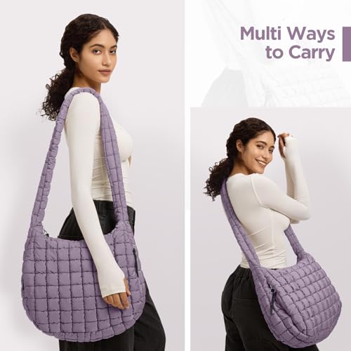 Babysun Puffer Tote Bag for Women Large Quilted Tote Bag Quilted Carryall Bag Soft Puffy Crossbody Bag Hobo Handbags Puff Purse - Image 2